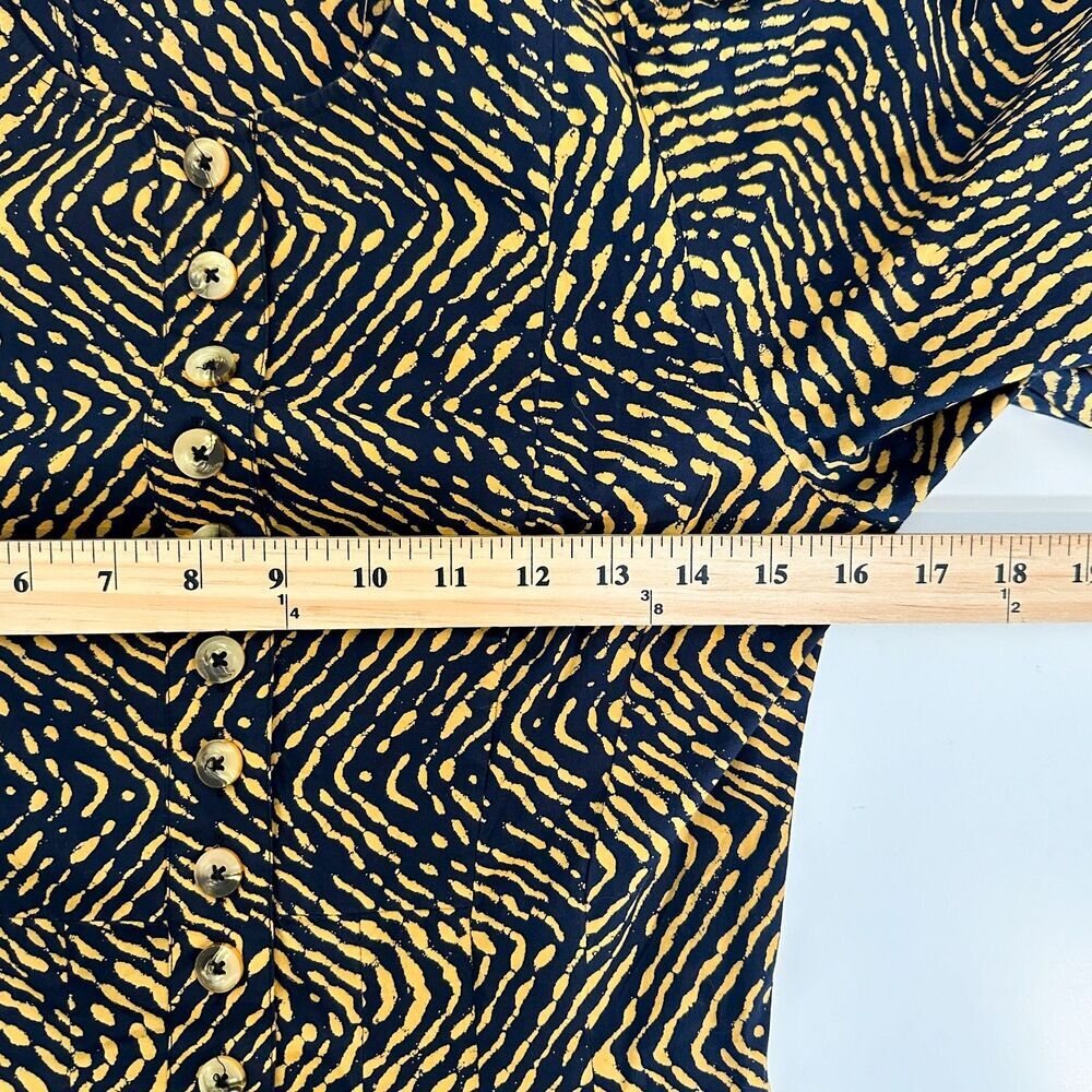 Ulla Johnson Black and Gold Printed Long-Sleeve Midi Dress - Picture 12 of 13